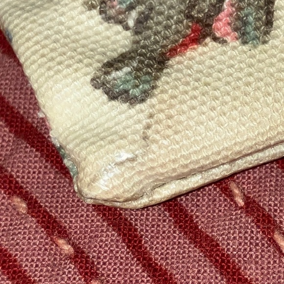 Cath Kidston waxed canvas Cream Floral Pouch with bird flower motif - Picture 10 of 15